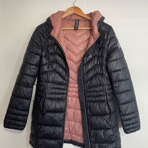 Noize Women's Black and Pink Puffer Jacket